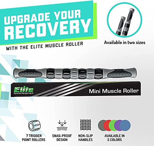 Elite Massage Roller Stick Targets Sore, Tight Leg Muscles to Prevent Cramps and Release Tension. It's Sturdy, Lightweight, Smooth Rolling and Thankfully This Lifesaver has Comfortable Handles.Silver - color: Silver