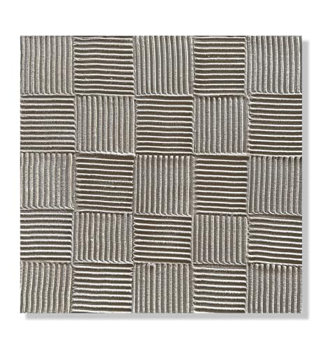Art Hand-Painted Modern Minimalist Style Abstract Oil Painting with Brown Texture Art. Simple Home wall Decoration Size: 24x24 inches - color: Yi146
