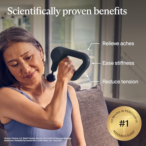 TheraGun Therabody Relief Massage Gun | for Daily Comfort | 3-Speed | Black | Quiet Handheld Percussion Muscle Massager for Back, Leg & Shoulder Pain Relief. Lightweight, Easy to Use, Ergonomic Grip - color: Black - 3 Attachments