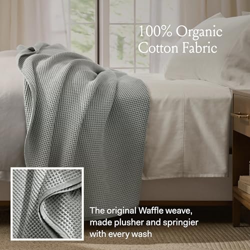 BOLL & BRANCH Waffle Bed Blanket, King/Cal King, Cream - color: Cream, size: King/California King