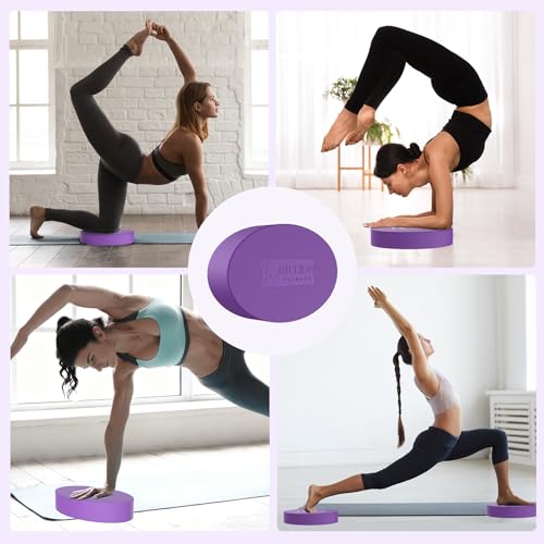 Foam Balance Pad,5BILLION Stability Pad for Physical Therapy,Non-Slip Exercise Balance Pad for Balance workouts,Yoga Knee Pad for Gym Fitness Stretching Pilate - size: Purple-Oval