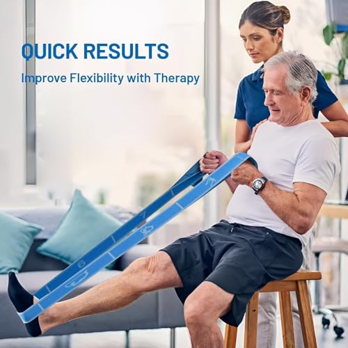 Slim Panda Stretch Strap, Multi-Loop for Physical Therapy,Elastic Yoga Stretching Strap for Dance,Yoga, Pilates & Gymnastics Exercise, Ballet Stretching Band for Flexibility, Leg Stretching - color: Blue
