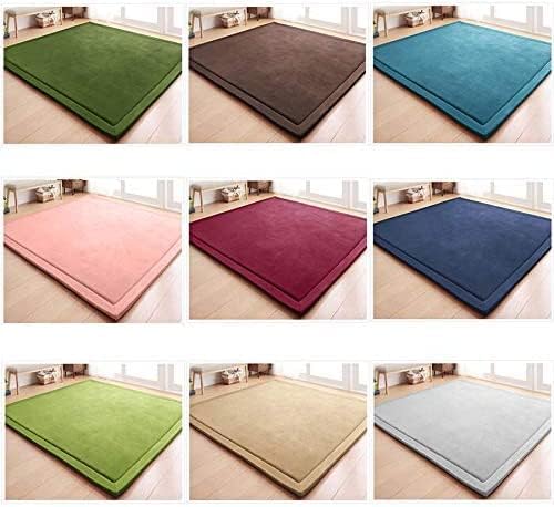 V-mix Handmade Weaving Plush Foam Play Mat for Baby, Toddler, Children - Yoga & Exercise Mat, Cushy-Soft & Thick Hypoallergenic, Non-Toxic, Reversible - color: Deep Blue, size: 4'11" x 6'7" (Rectangular)