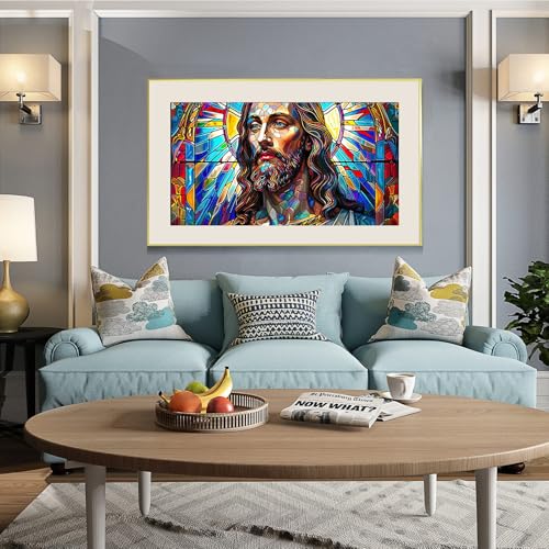 JOOZ Large Diamond Painting Kits for Adults Jesus, 27.5x15.7 Inch | DIY 5D Diamond Art Kits for Adults, Full Drill Diamond Painting, Gem Painting Kits for Gift, Home Wall Decor - color: Jesus