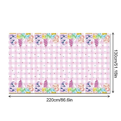 1Pc Ice Cream Cake Party Plastic Tablecloth 54 x 87 Inch Summer Sweet Ice Cream Long Rectangular Table Cover for Buffet Ice Cream Party Holiday Dinner Picnic Tablecloth for Kitchen Event Use - color: Ice Cream Cake