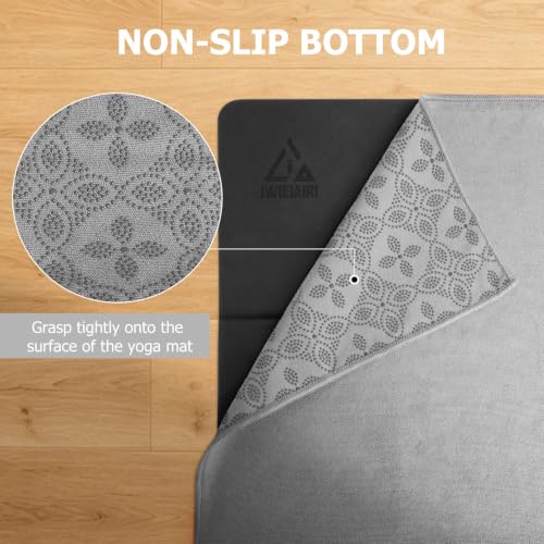 IwIeIaIrI Hot Yoga Mat Towel with Non-Slip Grip Dots, 72"x 24.8", Grey - color: Grey