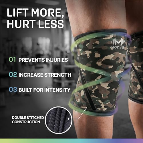 Modvel Strength 7mm Knee Sleeves (Pair) for Weightlifting & Powerlifting (USPA, IPL Approved) | High-Performance Knee Compression Support For Squats, Weight Lifting - Men and Women - color: Q ARMY/GREEN, size: Small