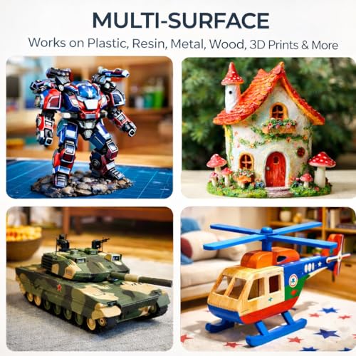 Nicpro All-In-One Miniature Painting Kit, Starter Paint Set with 18 Colors | Model Paint & Thinner(20ml), Palette, 11 Detail Paint Brushes Drybrush, Miniature Paint Set for Models, Scale Figures, Crafts - color: 18 Colors + 11 Paint Brushes + 1 Thinner +