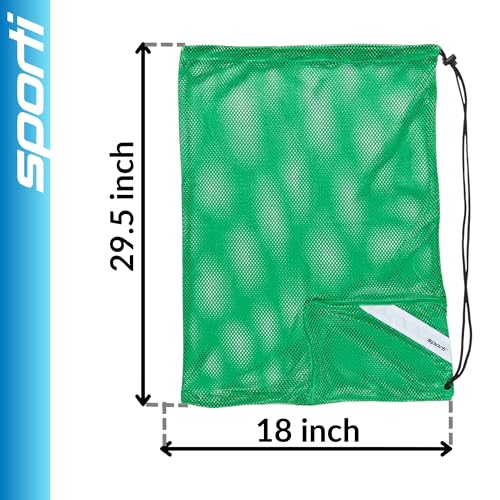 Sporti Mesh Swim Bag Drawstring Backpack, Equipment Bags For Swimmer - color: Kelly Green, style: 2. Mesh Bag With Zipper Pocket