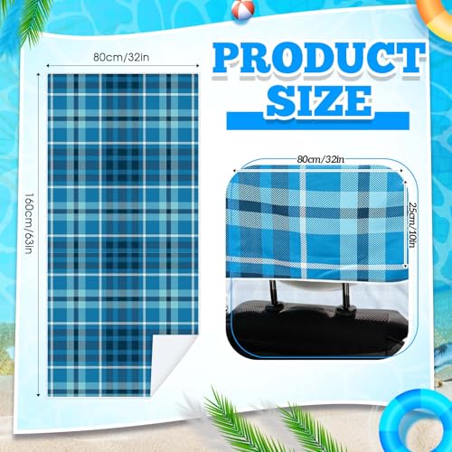 Hahafelt 2 Pack Car Seat Towel Cover with Storage Bag, Blue Plaid | 63 x 32 in Car Towel Seat Cover Non Slip Waterproof, Gym Workout Swimming Running, Machine Washable Sweat Absorbent Protector - style: Blue Plaid