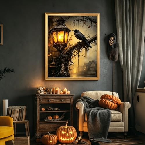 PHANTASYART Gothic Paint by Numbers Kit for Adults 16x20inch | Crow Paint by Number Adult, Raven Canvas Paint by Numbers for Adults, DIY Acrylic Painting Kit, Dark Academia Wall Art - color: Gothic Crow, size: 16x20inch