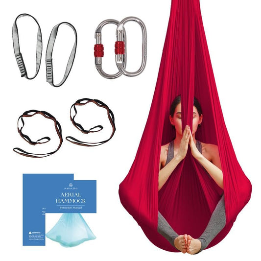 Aerial Yoga Hammock Swing, 4.5 Yards, Aerial Silks with Hardware - color: Plum, size: 4.5 yards