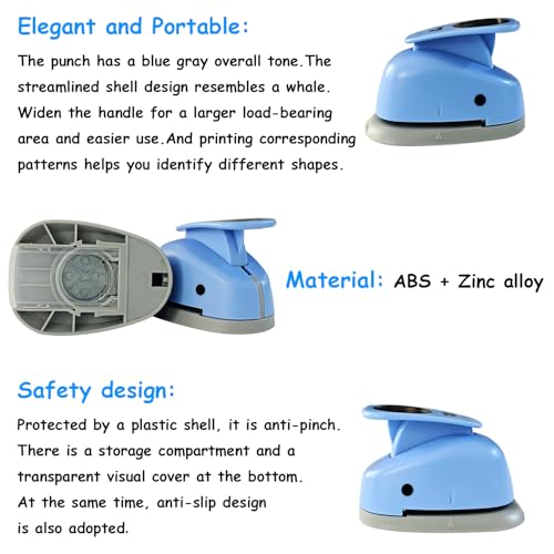 Circle Punch, 5 Sizes Creative Circle Hole Punch Cutters for Paper Crafts, Cardstock, Gift Wrapping,Blue Paper Punch, Scrapbook Tools Cards,Arts Fun Projects,Christmas and Birthday Gifts,etc. - size: 5 Sizes (3/4, 1, 2, 2.5, 3 Inch)