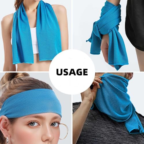 Cooling Towels for Neck and Face, Portable Beach Towel with Waterproof Bag Carabiner for Men and Women, Breathable Quick Dry Yoga Towel for Golf Gym Camping Running Fitness Climb, 35"x12", Green - color: Green