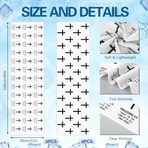 Tegeme 12 Pcs Bible Verses Cooling Towels for Neck and Face 40 x12 Cooling Neck Wraps Christian Ice Towel Breathable Soft Chilly Towel for Yoga Sport Running Gym Workout Party Favors Team Gift