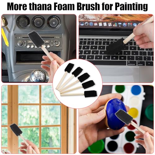 Giantree 5Pcs Foam Brushes for Painting, Foam Paint Brushes, Sponge Paint Brush, 1 Inch Paint Brush for Painting, Wooden Handles Brushes for Staining DIY Craft Varnishes Painting and Cleaning(1 Inch)
