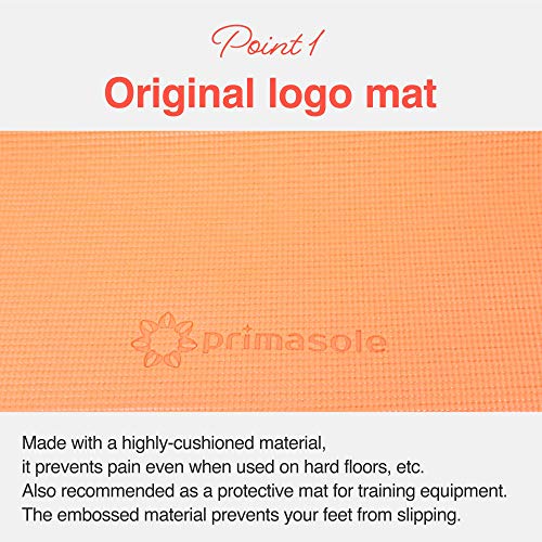 Primasole Yoga Mat with Carry Strap for Yoga Pilates Fitness and Floor Workout at Home and Gym Non-slip 9 colors - color: Coral Red Orenge, size: 1/4 inch