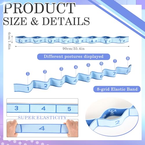 Stretch Strap for Kids Elastic Gymnastic Stretching Ballet Dance Band with 8 Loops Adjustable Exercise Training Resistance Strap for Children Stuff Pilates Latin Yoga Equipment - color: Blue