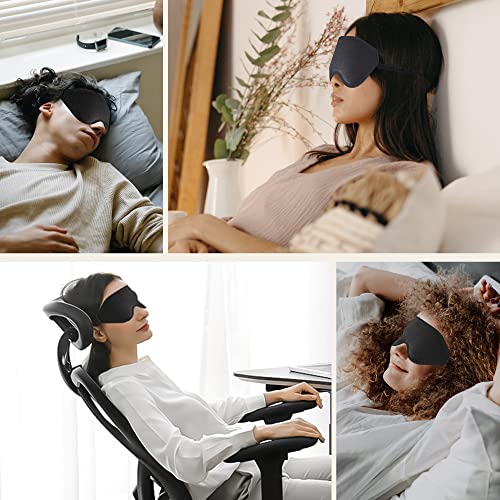 Sleep Mask for Lash Extensions, 3D Memory Foam | Zero Eye Pressure, 99% Blackout, Adjustable Strap, Breathable Fabric, Travel, Yoga, Nap, Lightweight, Soft Comfort - color: Black