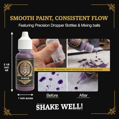 Ludus Bellum Miniature Paint Purple Color 18ml Dropper Bottle, Professional Acrylic Paint for Miniatures & Models, Provides Quality Acrylic Tones and Shades for Warhammer 40K D&D Figures - color: Purple