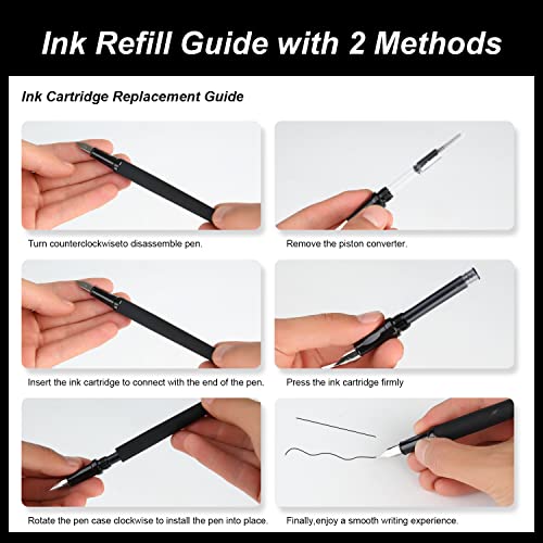 Calligraphy Pens Set 64pcs - Calligraphy Fountain Pen Set with 3 Fountain Pens, 7 Varied Nibs, 54 Ink Cartridges(10 Colors) - Writing, Drawing and Calligraphy Practice for beginner GC-F354