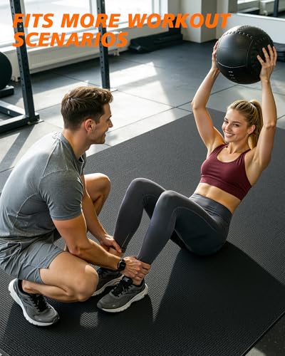 Rendpas Large Exercise Mat for Home Gym, 8mm Extra Thick Workout Mat - color: 8*6 FT Black