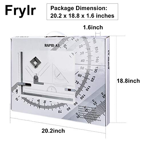 Metric A3 Drawing Board Drafting Table Multifunctional Drawing Board Table with Clear Rule Parallel Motion and Angle Adjustable Measuring System - size: Metric