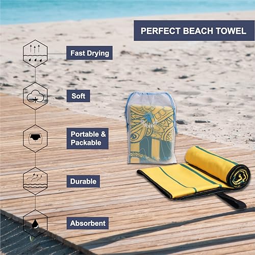 4Monster Quick Dry Beach Towel, Ultra Absorbent Microfiber Travel Towel, Lightweight & Compact for Beach, Swimming, Camping, Pool, Water Sports & Yoga - color: 01octopus, size: 63.00" x 31.50"