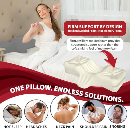 Therapeutica Ergonomic Cervical Pillow for Neck Pain Relief, Large, GR - color: Gray, size: Large