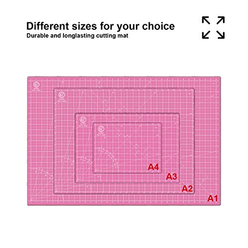 KC GLOBAL A4 (12"x9") Self-Healing Cutting Mat (Pink) - Sturdy, Reversible, Eco-Friendly, Non-Slip. Premium Desk Mat for Crafters, Quilters, and Hobbyist - color: Pink, size: 12"L x 9"W
