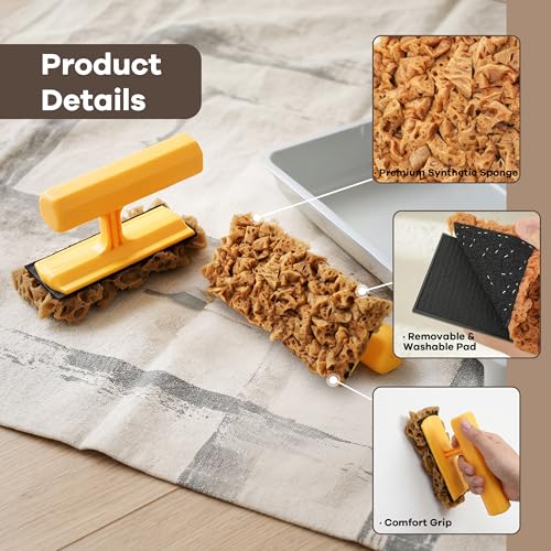 Edging Sea Sponge Pad for with Grip, Corner Texture Paint Sponges with Removable & Washable Pad, Decorative Art Sponge Tools for Edging & Small Area (KJ-BS00004) - color: Kj-bs00004