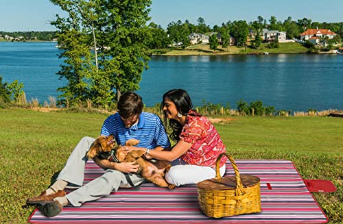 Beach Blanket Picnic Mat Sandproof Waterproof Extra Large Outdoor Camping Blanket Foldable Portable Picnic Mat for Travel Hiking Music Festival Park Lawn Grass Red Lines - color: Red Lines