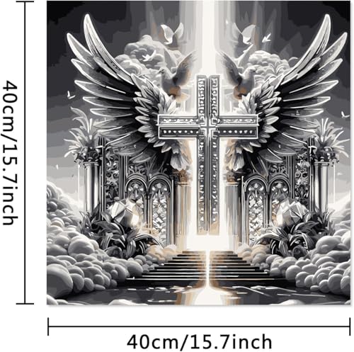 Ekuxom Cross Paint by Numbers Kit for Adults 16x16 Inch | DIY Christian Paint by Numbers Kits-Acrylic Paints Art for Home Decor Gift - color: Cross