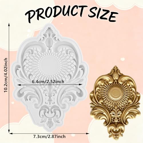 Baroque Polymer Clay Mold Baroque Relief Lace Silicone Molds | Curlicues Scroll Mold DIY Craft Epoxy Resin Casting Polymer Clay Tools Crafts Air Dry Jewelry Making - color: Style O