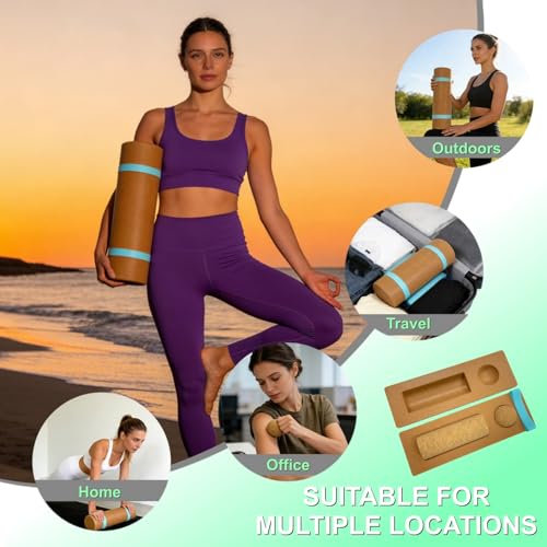 4-in-1 Cork Balance Board Kit, Foot & Ankle Strengthener with Massage Roller/Ball, Premium Natural Cork Foot Strengthener, Ankle Stability Trainer for Balance & Mobility, Plantar Fasciitis Relief & Fall Prevention