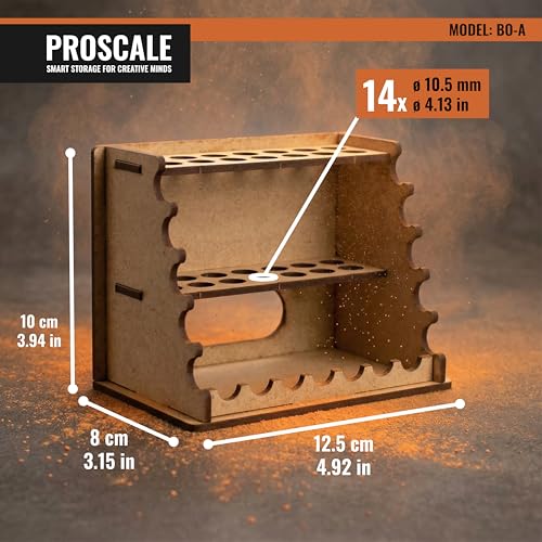 PROSCALE Brush Holder & Tool Organizer for Hobby, Miniatures & Art, Tabletop Paint Station Accessory for Brushes, Hobby Tools and Small Accessories, Clean Desk + Fast Access - color: 1x Brush and Tool Organizer
