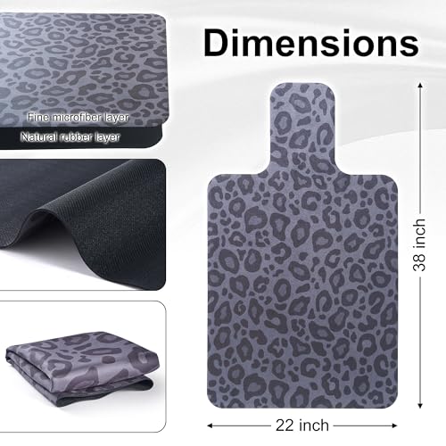 Pilates Reformer Mat-Fits Aeropilates, Allegro, Balanced Body, Merrithew Machines – Clean and Non Slip - color: Black Leopard Print