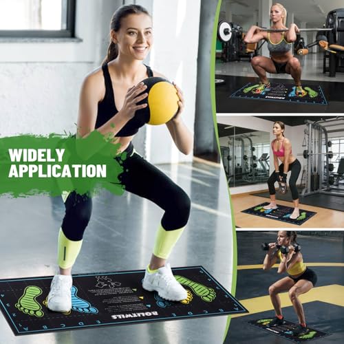 31.5'' X 13.8'' Anti-Slip Squat Mat with Foot Position Guides, Professional-Grade Exercise Mat Perfect for Squats, Leg Training and Lunges, Enhancing Muscle Activation, Versatility and Safety for Home Fitness Enthusiasts - color: Black