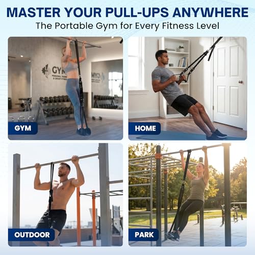 Pull Up Assistance Bands, Heavy Duty 300 lb Pull Up Bands Assistance Bands, 4 Adjustable Resistance Bands, Padded Handles, Foam Foot Cradle, Anchor Strap for Chin Ups, Dips & Strength Training - color: Black