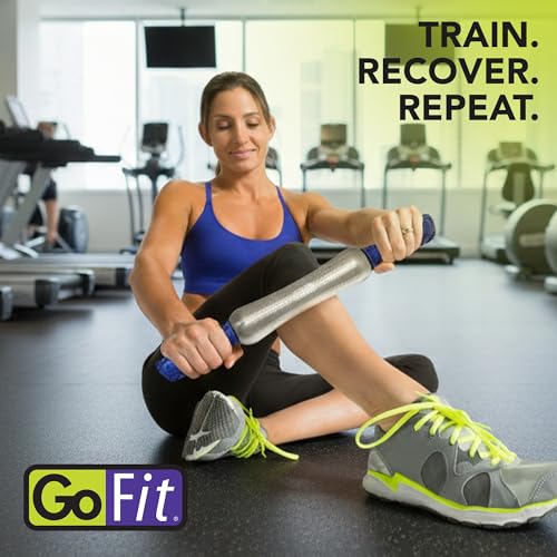 GoFit Polar Roller Cold Compression Therapy Massage Bar for Muscle Relief, Recovery, and Targeted Massage, Blue, 9.8 x 4.8 x 2.8 Inches - size: 1 Count (Pack of 1)