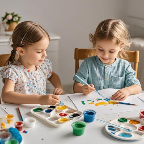 Acrylic Paint Brush Set, 6 pcs Watercolor Brushes, Painting Brush Nylon Hair Brushes for All Purpose Oil Watercolor Painting Beginner Kits (6, Blue) - color: Blue