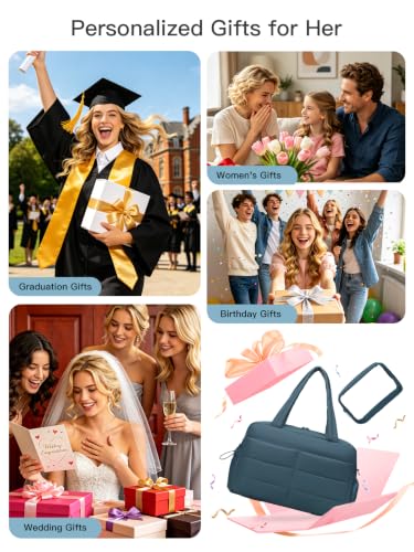 Gitus Travel Duffle Bag for Women Puffer Weekender Bags Carry on Gym Bag - color: Navy