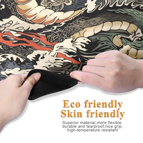 Qilmy Fantasy Mandala Pattern Yoga Mat, Non-Slip Texture Pro Yoga Mat Eco Friendly Exercise & Workout Mat for Yoga, Pilates and Floor Exercises - color: Chinese East Asian Dragon