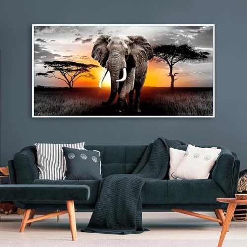 5D DIY elephant animal Diamond Art Painting Kits for Adults Full,Elephant Full Drill Embroidery Paintings Rhinestone Pasted DIY Painting Cross Stitch Arts Crafts for Home Wall Decor 27.5 X 15.7inch - color: 25-53 Elephant animal