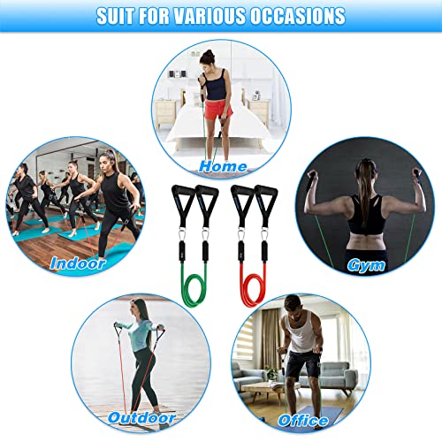 Brebebe Door Anchor Strap for Resistance Bands Exercises, Multi Point Anchor Gym Attachment for Home Fitness, Portable Door Band Resistance Workout Equipment, Easy to Install, Punch-Free, Nail-Free - style: Bands+Handles (20+30 LBS)