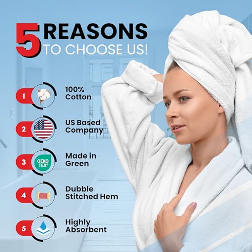 Infinitee Xclusives 100% Cotton Bath Towel Set – 8 Piece Bathroom Towel Set | (2 Bath Towels, 2 Hand Towels, 4 Washcloths) – Soft & Absorbent Towels for Bathroom - Gym, Shower, Spa & Hotel Use - color: Charming Grey, size: Towel set - 8 Pack