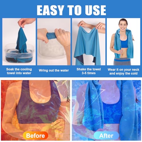 8 Pack Cooling Towel for Neck and Face,Gym Fitness Hiking Running Yoga Workout Sweat Ice Towel (Multicolor-05) - color: Multicolor-05