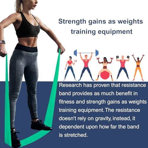 A AZURELIFE Resistance Bands,Professional Long Non-Latex Elastic Stretch Bands,Exercise Bands for Physical Therapy, Yoga, Pilates, Rehab, at-Home or The Gym Workouts, Strength Training - color: Green, Blue, Purple, size: 5-FT