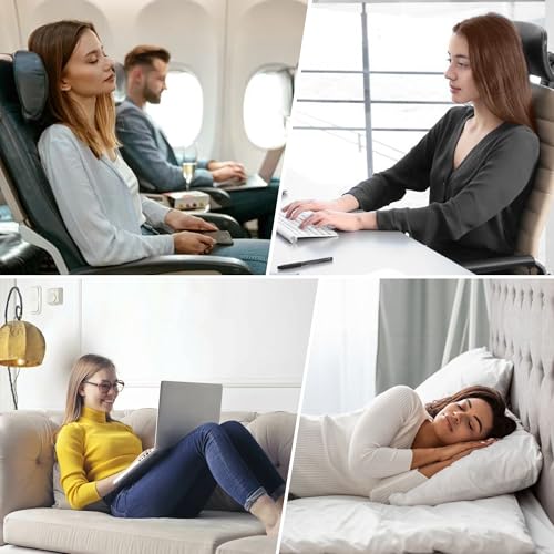 ONTYZZ Inflatable Round Neck Pillow Cervical Roll Pillow, 4.9 * 14.96 inch - color: Grey, size: Short Round (1-Pack)