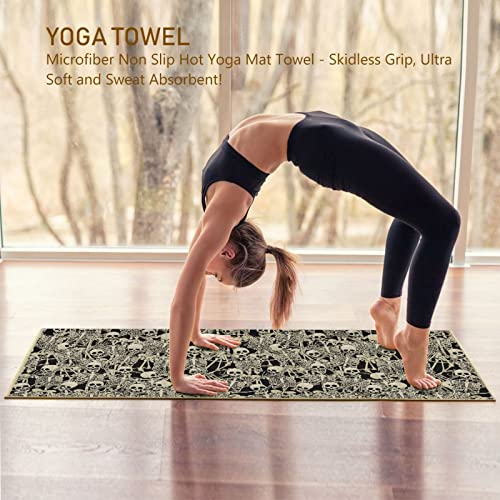 Yoga Mat Towel Fun Skull, 73" x 27" - color: Fun Skull